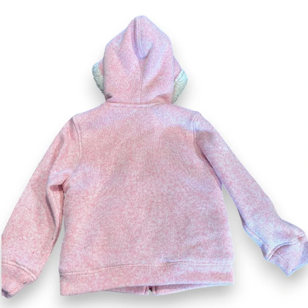 US Polo Assn Girls Pink Sherpa Lined Full Zip Hoodie Sweater Jacket XS‎ 5/6